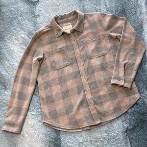 145. Thread & Supply Soft Plaid Shirt / Shacket in Pink and Gray